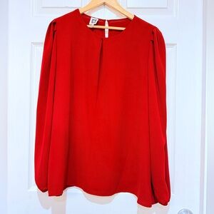Anne Klein Vibrant Red Blouse XL